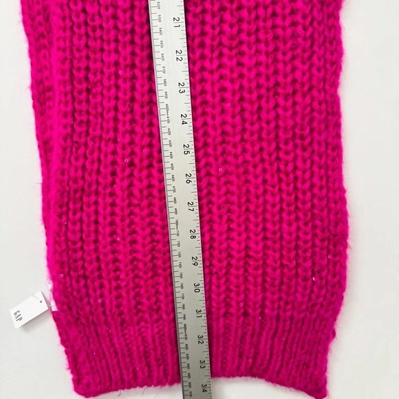 NWT Gap Scarf Shine Fushia Pink Soft Rib Knit Sequin OS - Picture 9 of 12